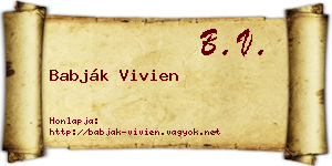 Babják Vivien névjegykártya